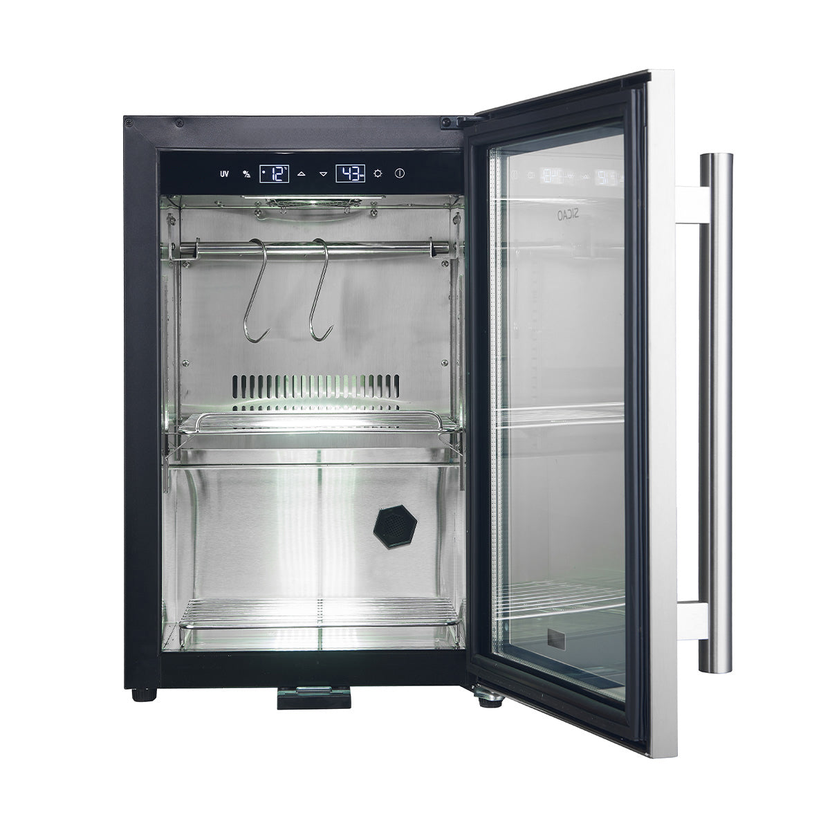 Forno Asciutto 17-Inch Dry Aging Cabinet, Stainless Steel 304, 1.84 cu.ft, LED Lighting, Adjustable Shelves - BonPrix Électroménagers