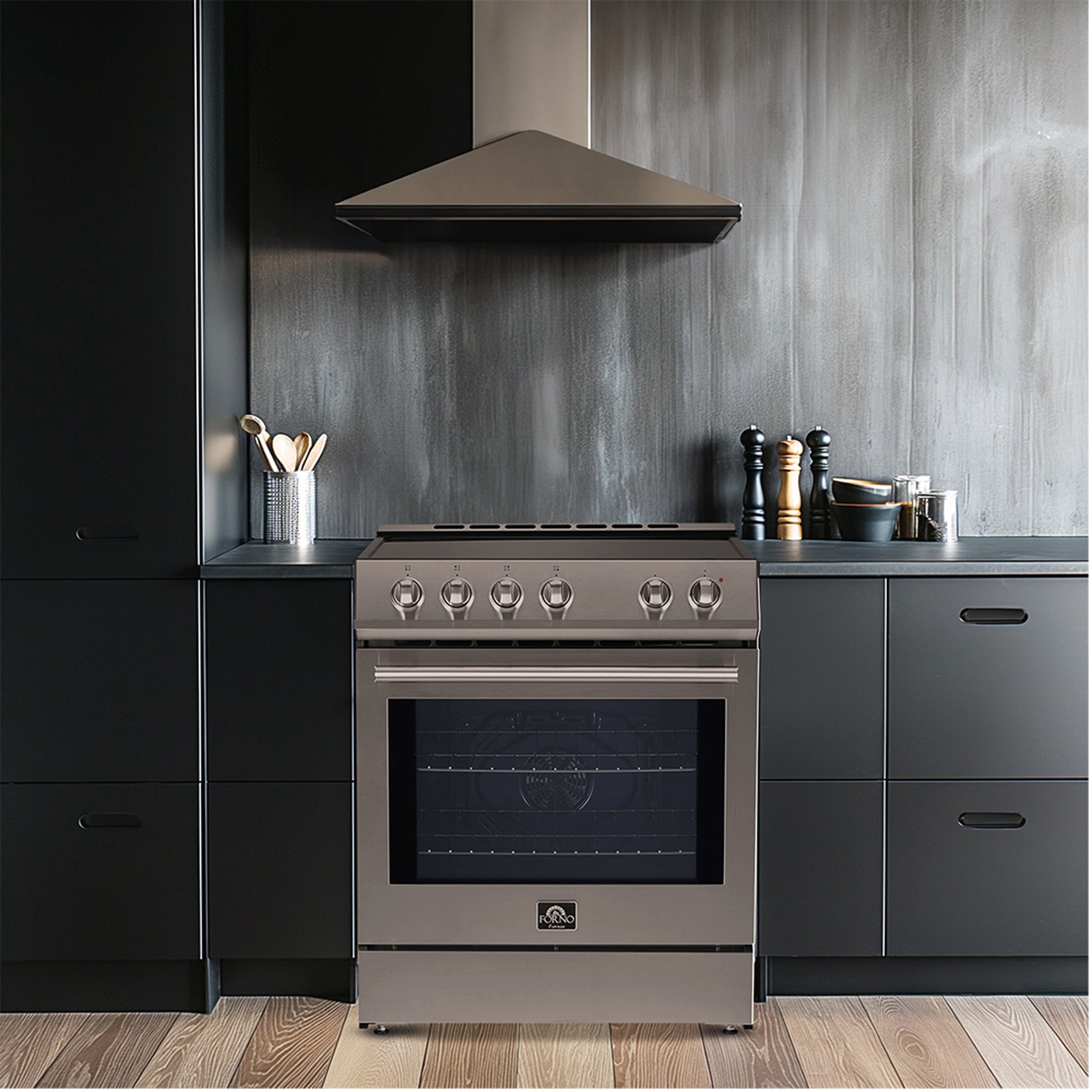 Forno Leonardo Espresso 30-Inch Stainless Steel Electric Range, True Convection, Energy Efficient - BonPrix Électroménagers