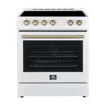 FORNO Premium 3-Piece Kitchen Bundle - Leonardo Espresso 30" White Range, 30" White Range Hood, 31" White Refrigerator - FBDL-001-03CA - BonPrix Électroménagers