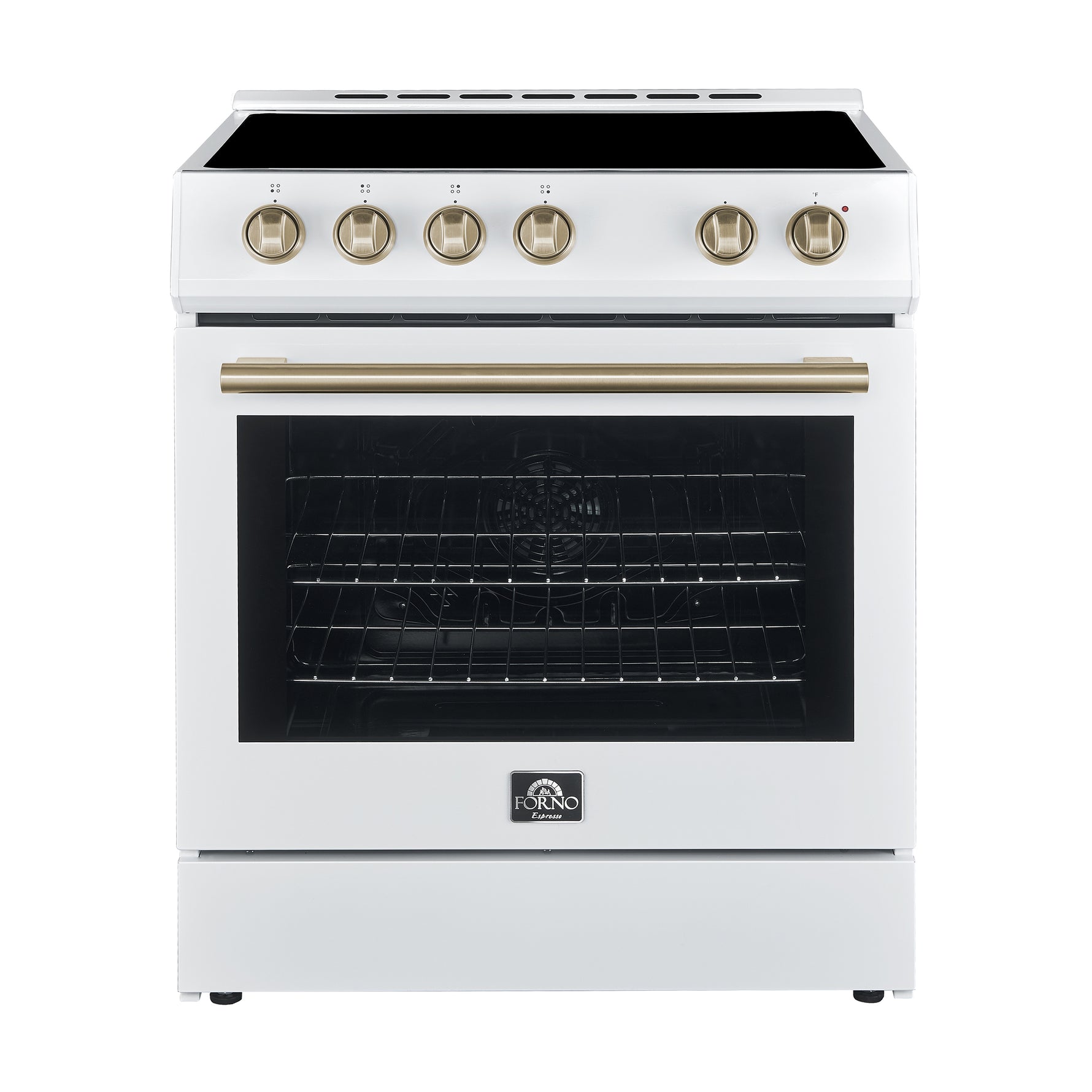 FORNO Premium 3-Piece Kitchen Bundle - Leonardo Espresso 30" White Range, 30" White Range Hood, 31" White Refrigerator - FBDL-001-03CA - BonPrix Électroménagers
