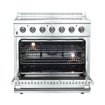 Forno Galiano 36-Inch Freestanding Electric Range, True Convection, Energy Efficient - BonPrix Électroménagers