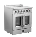 Forno Galiano 30-Inch Freestanding French Door Electric Range, True Convection, Energy Efficient - BonPrix Électroménagers