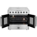 Forno Galiano 36-Inch Freestanding French Door Electric Range, True Convection, Energy Efficient - BonPrix Électroménagers