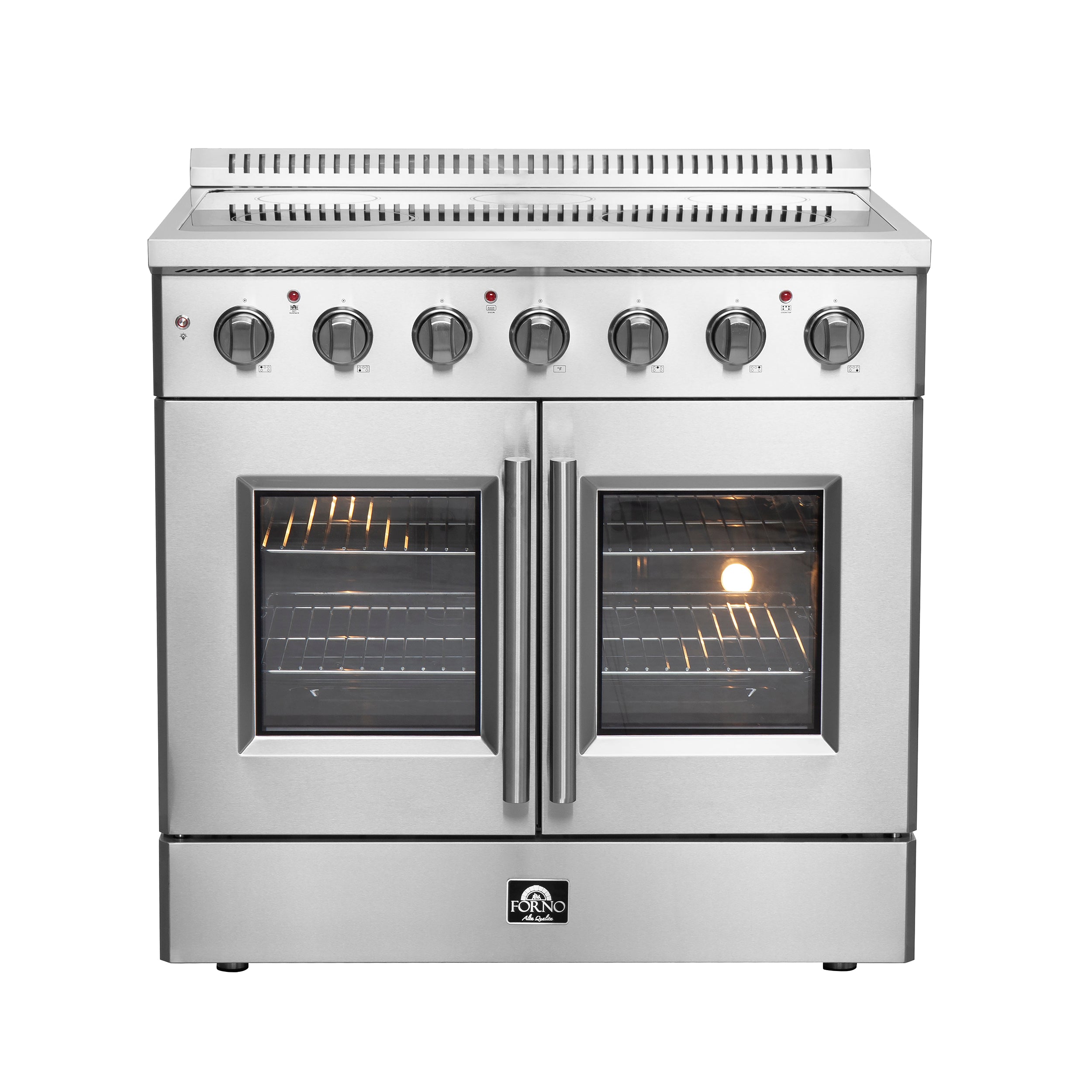 Forno Galiano 36-Inch Freestanding French Door Electric Range, True Convection, Energy Efficient - BonPrix Électroménagers