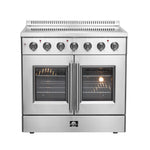 Forno Galiano 36-Inch Freestanding French Door Electric Range, True Convection, Energy Efficient - BonPrix Électroménagers