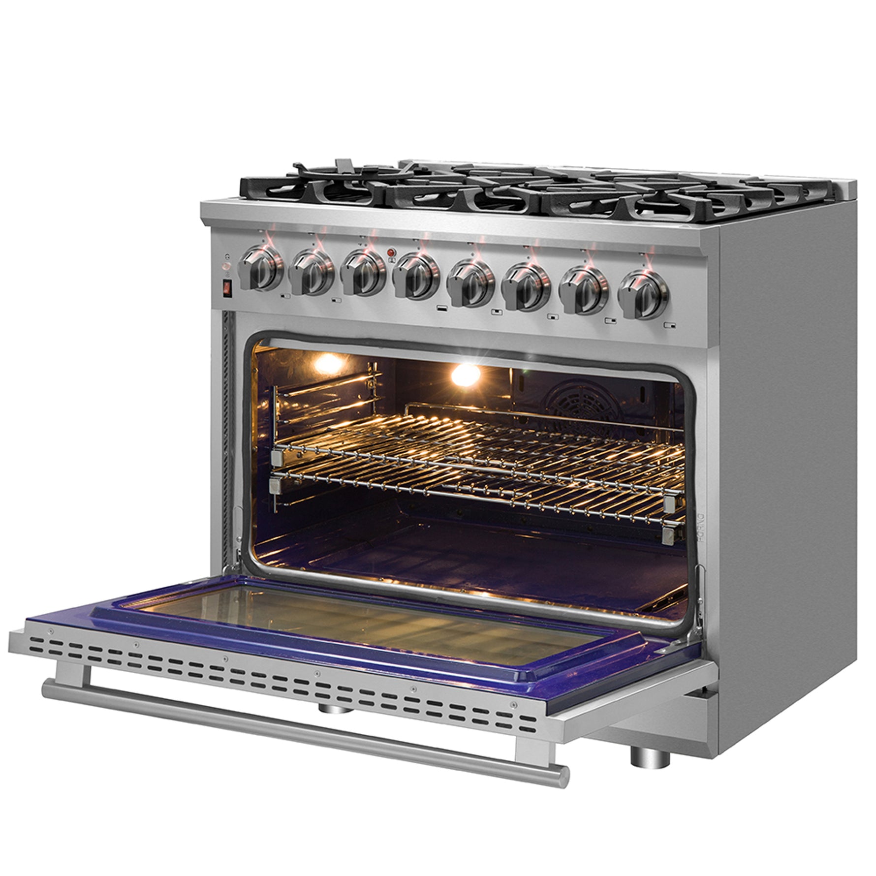 Forno Massimo 36-Inch Freestanding Dual Fuel Range, 6 Burners, Double Convection Ovens - BonPrix Électroménagers