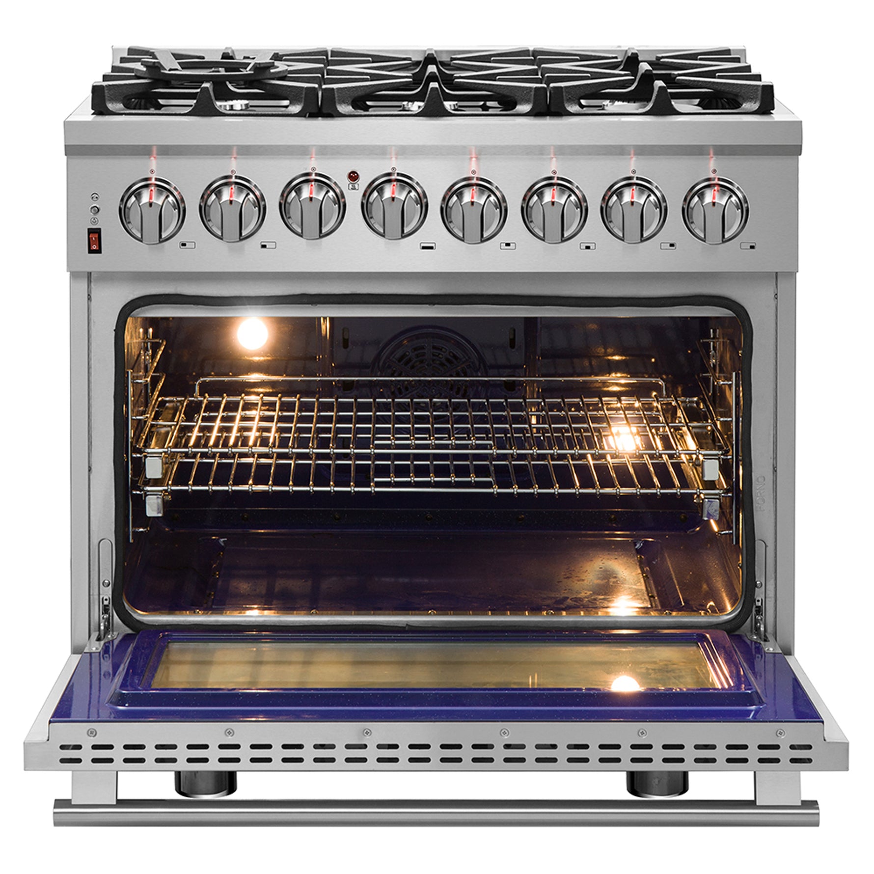 Forno Massimo 36-Inch Freestanding Dual Fuel Range, 6 Burners, Double Convection Ovens - BonPrix Électroménagers