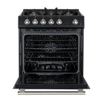 Forno Leonardo Espresso 30-Inch Black Gas Range, 5 Burners, 39,500 BTU, 5 cu.ft Convection Oven - BonPrix Électroménagers