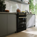 Forno Leonardo Espresso 30-Inch Black Gas Range, 5 Burners, 39,500 BTU, 5 cu.ft Convection Oven - BonPrix Électroménagers