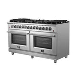 Forno Massimo 60-Inch Freestanding Dual Fuel Range, 10 Burners, Double Convection Ovens - BonPrix Électroménagers