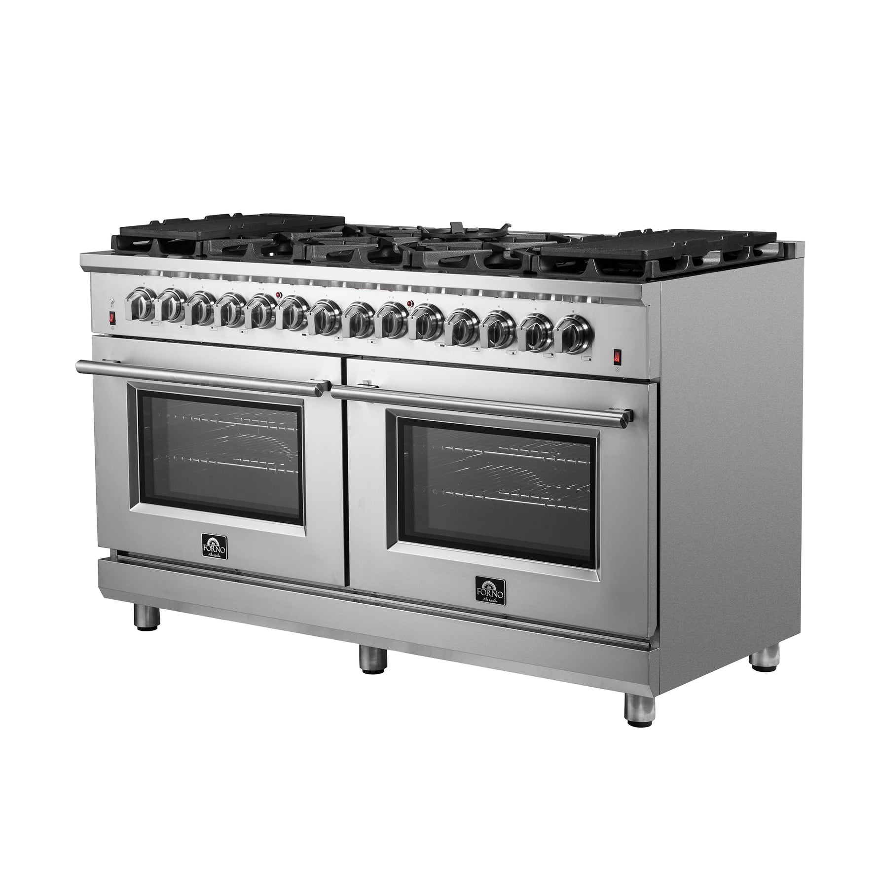 Forno Massimo 60-Inch Freestanding Dual Fuel Range, 10 Burners, Double Convection Ovens - BonPrix Électroménagers