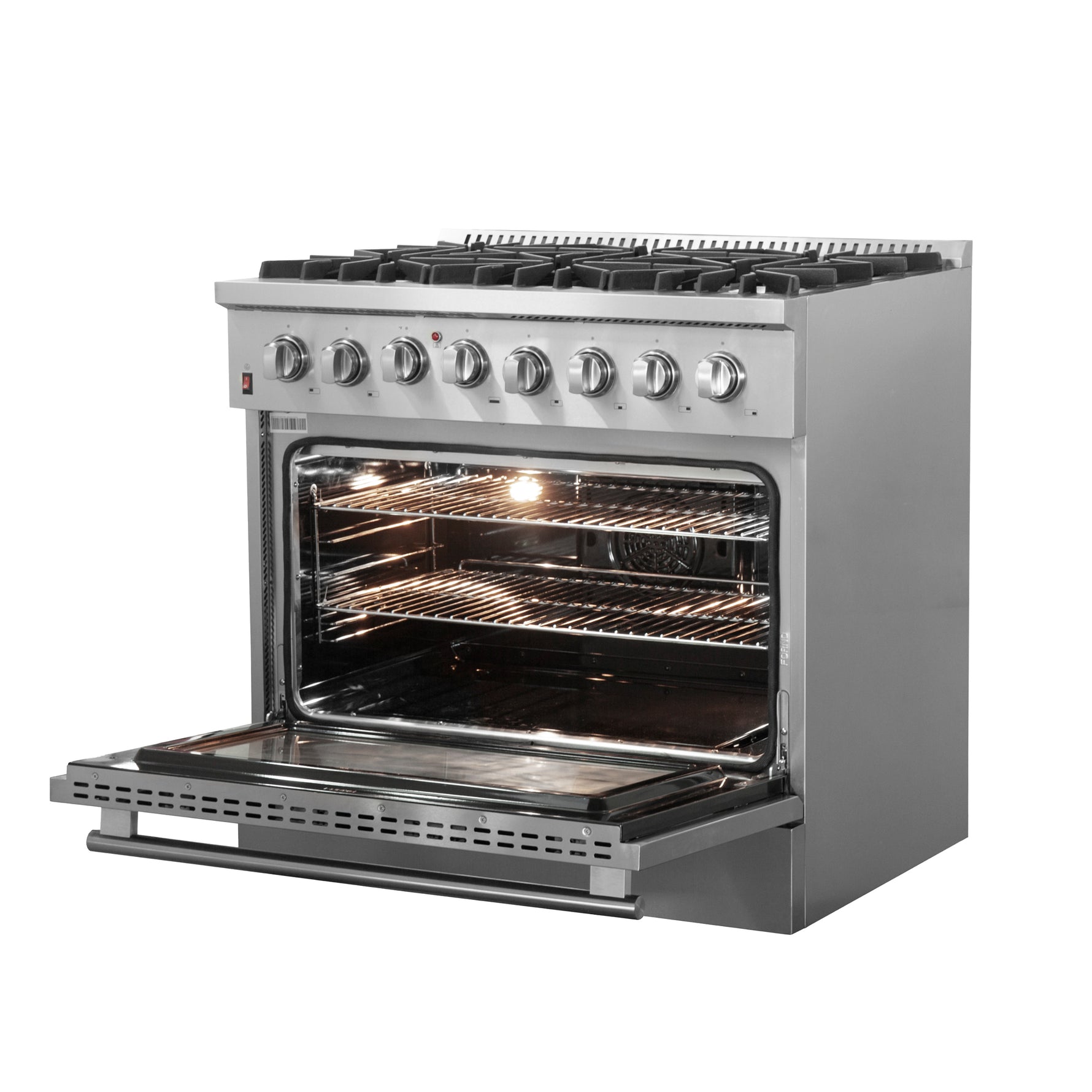FORNO Premium 3-Piece Kitchen Bundle - 36" Gas Range, 36" French Door Refrigerator, 24" Built-In Dishwasher, Stainless Steel - FBDL-009-02CAUS - BonPrix Électroménagers