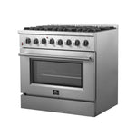 FORNO Premium 3-Piece Kitchen Bundle - Galiano 36" Dual Fuel Range, 36" French Door Refrigerator, 24" Built-In Dishwasher - FBDL-004-02CAUS - BonPrix Électroménagers
