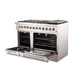Forno Galiano 48-Inch Freestanding Dual Fuel Range, 8 Burners, Double Convection Ovens - BonPrix Électroménagers