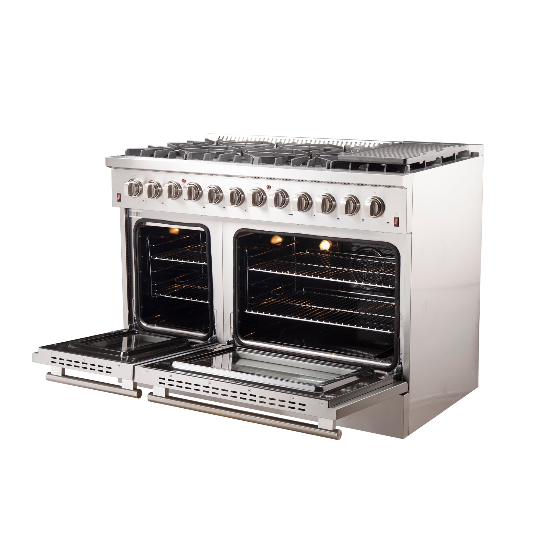 Forno Galiano 48-Inch Freestanding Dual Fuel Range, 8 Burners, Double Convection Ovens - BonPrix Électroménagers