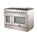 Forno Galiano 48-Inch Freestanding Dual Fuel Range, 8 Burners, Double Convection Ovens - BonPrix Électroménagers