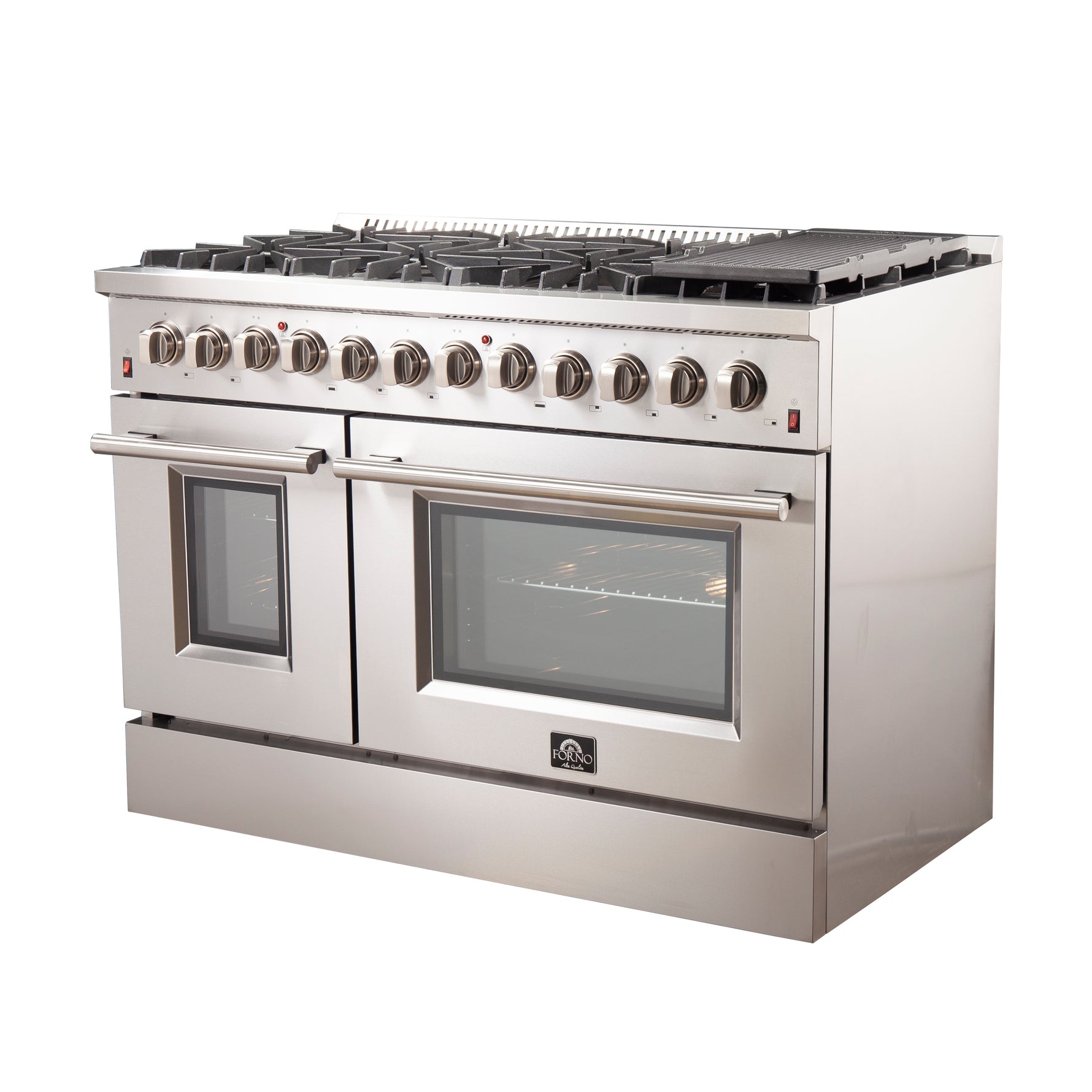 Forno Galiano 48-Inch Freestanding Dual Fuel Range, 8 Burners, Double Convection Ovens - BonPrix Électroménagers