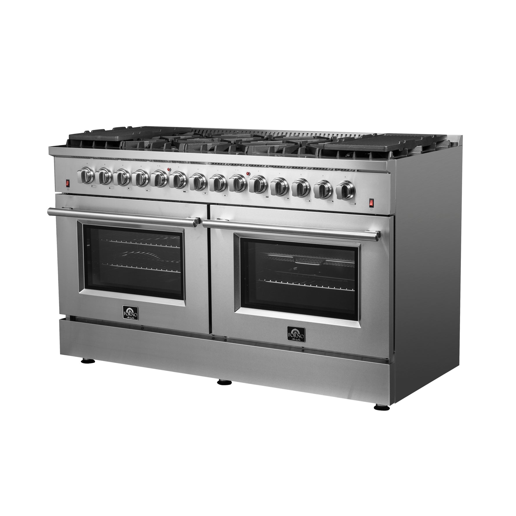 Forno Galiano 60-Inch Freestanding Dual Fuel Range, 10 Burners, Double Convection Ovens - BonPrix Électroménagers