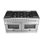 Forno Galiano 60-Inch Freestanding Dual Fuel Range, 10 Burners, Double Convection Ovens - BonPrix Électroménagers