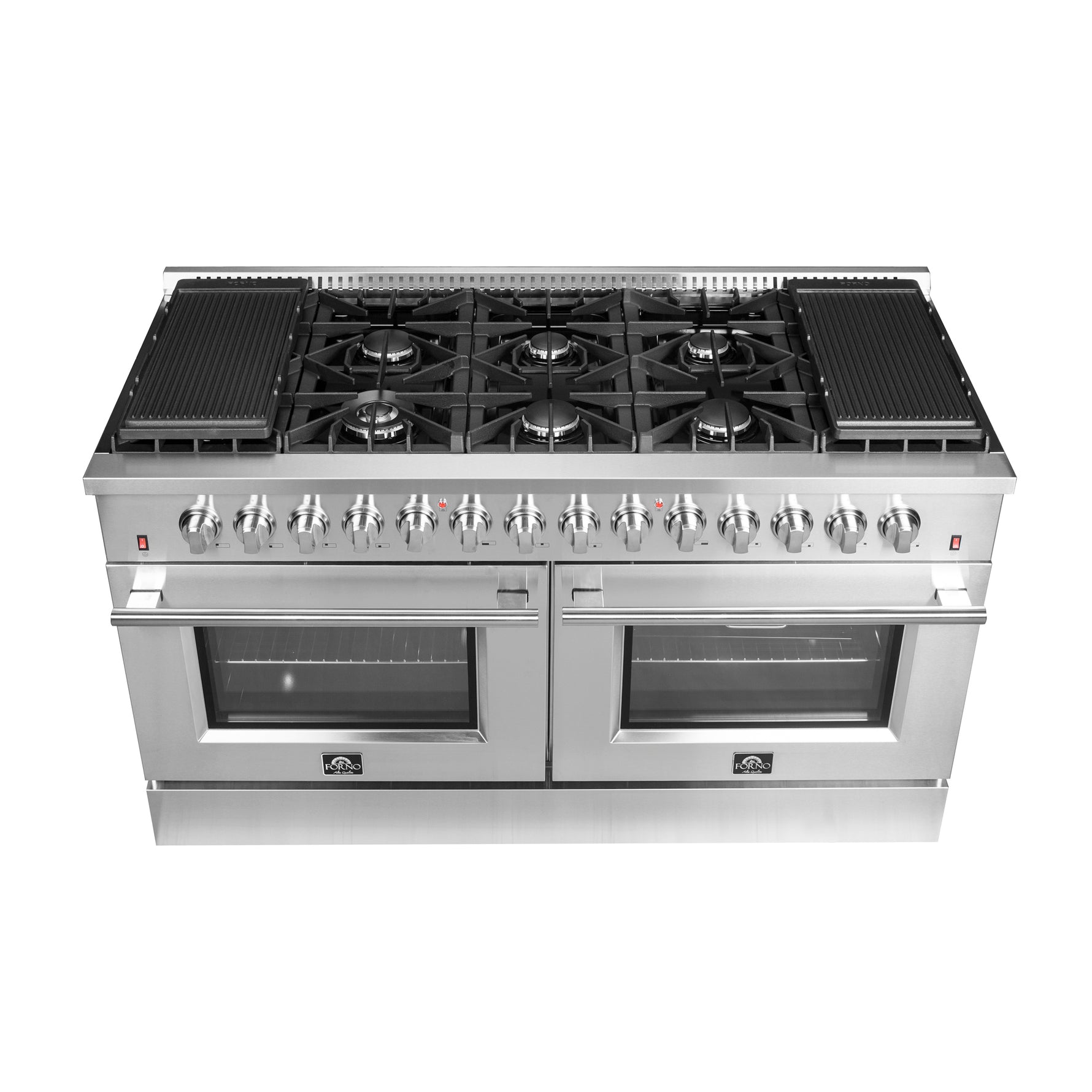 Forno Galiano 60-Inch Freestanding Dual Fuel Range, 10 Burners, Double Convection Ovens - BonPrix Électroménagers