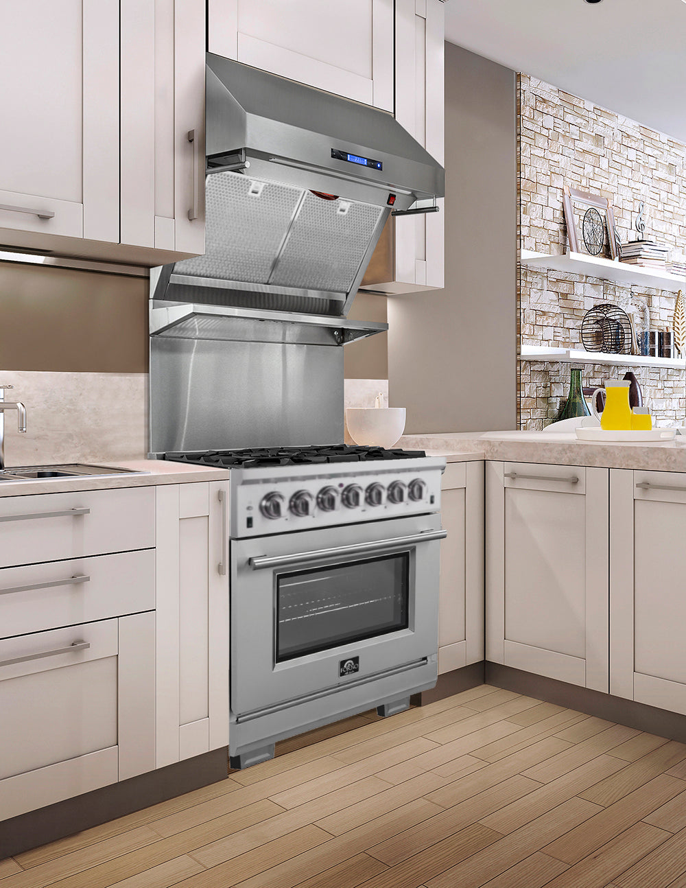 Forno Capriasca 30-Inch Freestanding Dual Fuel Range, 4 Burners, True Convection Oven - BonPrix Électroménagers
