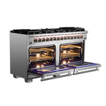 Forno Capriasca 60-Inch Freestanding Dual Fuel Range, 10 Burners, True Convection Oven - BonPrix Électroménagers