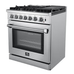 Forno Lazio 30-Inch Freestanding Dual Fuel Range, 4 Burners, True Convection Oven - BonPrix Électroménagers
