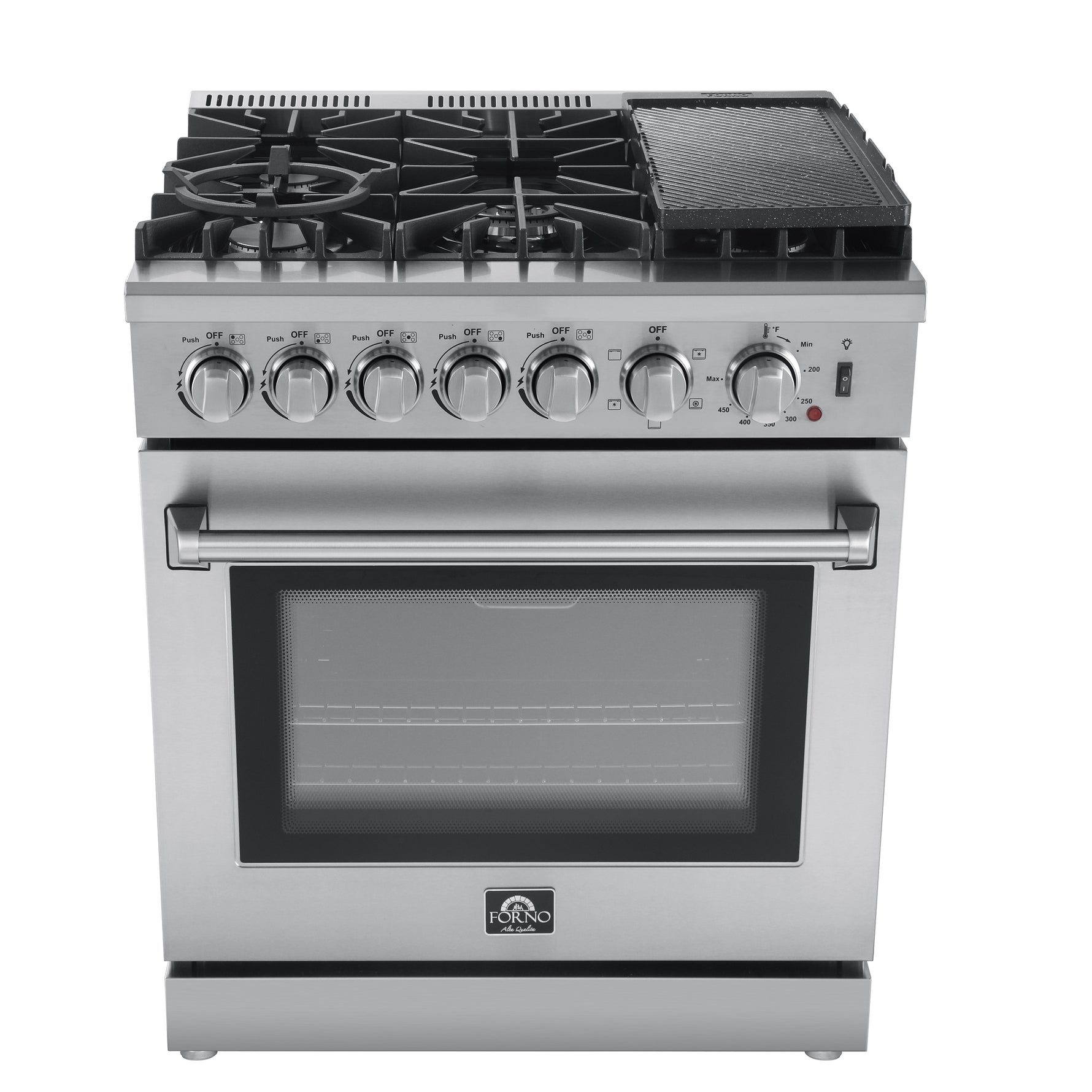 Forno Lazio 30-Inch Freestanding Dual Fuel Range, 4 Burners, True Convection Oven - BonPrix Électroménagers