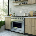 Forno Massimo 36-Inch Freestanding Gas Range, 6 Sealed Burners, Convection Oven, Energy Efficient - BonPrix Électroménagers