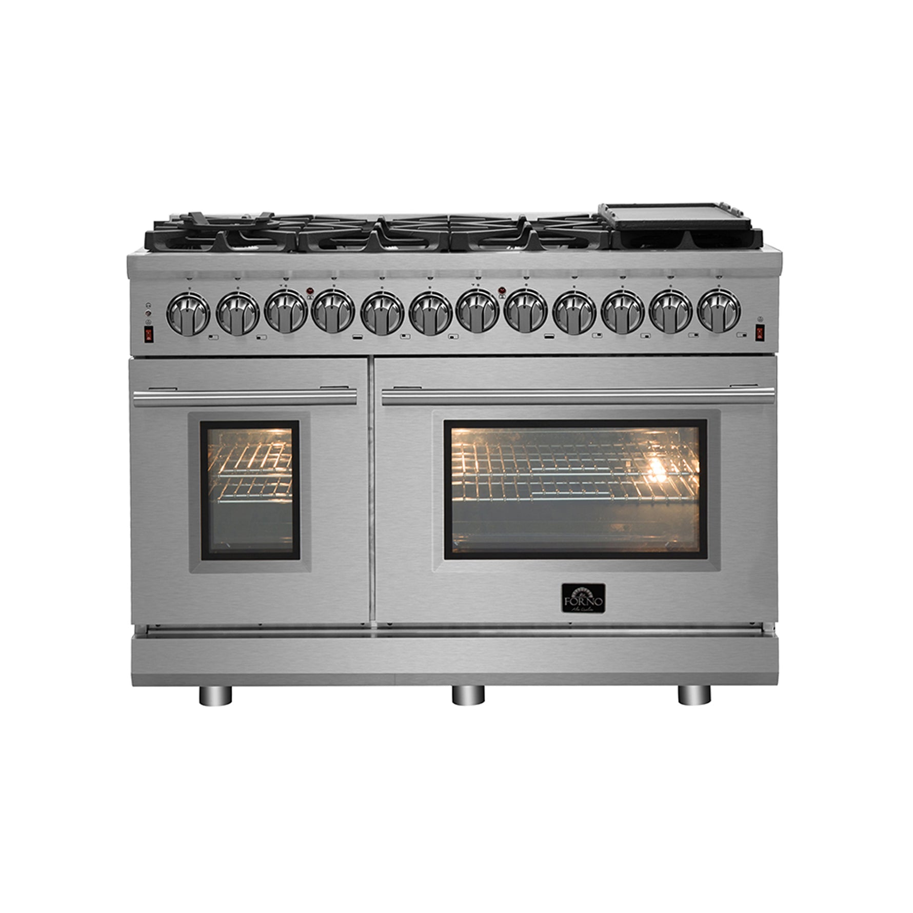 Forno Massimo 48-Inch Freestanding Gas Range, 8 Burners, True Convection Oven - BonPrix Électroménagers