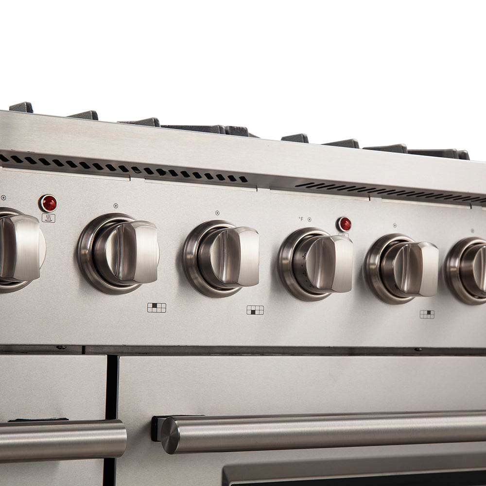 Forno Galiano 48-Inch Freestanding Gas Range, Stainless Steel, 8 Burners, 107,000 BTU, Griddle, Double Ovens, Energy Efficient - BonPrix Électroménagers