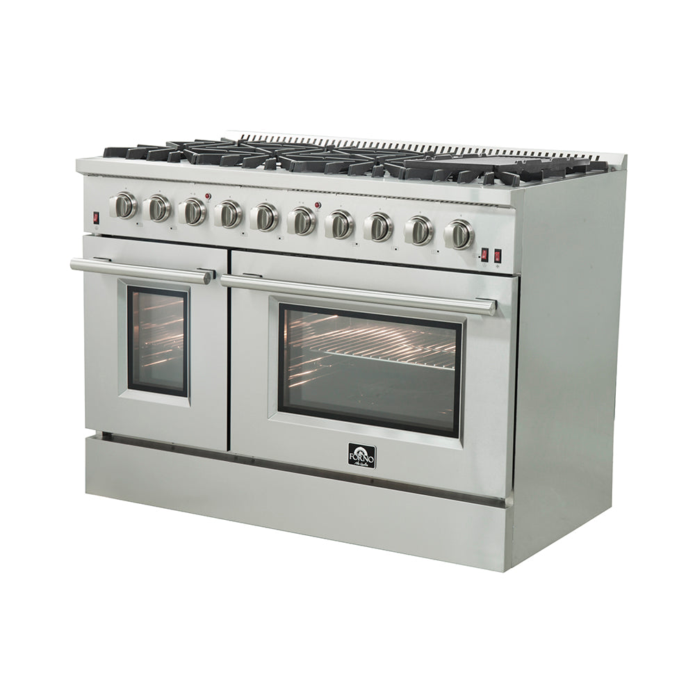 FORNO Premium 2-Piece Kitchen Bundle - Galiano 48" Gas Range, 60" Side-by-Side Refrigerator - FBDL-005-01CAUS - BonPrix Électroménagers