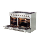 Forno Galiano 48-Inch Freestanding Gas Range, Stainless Steel, 8 Burners, 107,000 BTU, Griddle, Double Ovens, Energy Efficient - BonPrix Électroménagers