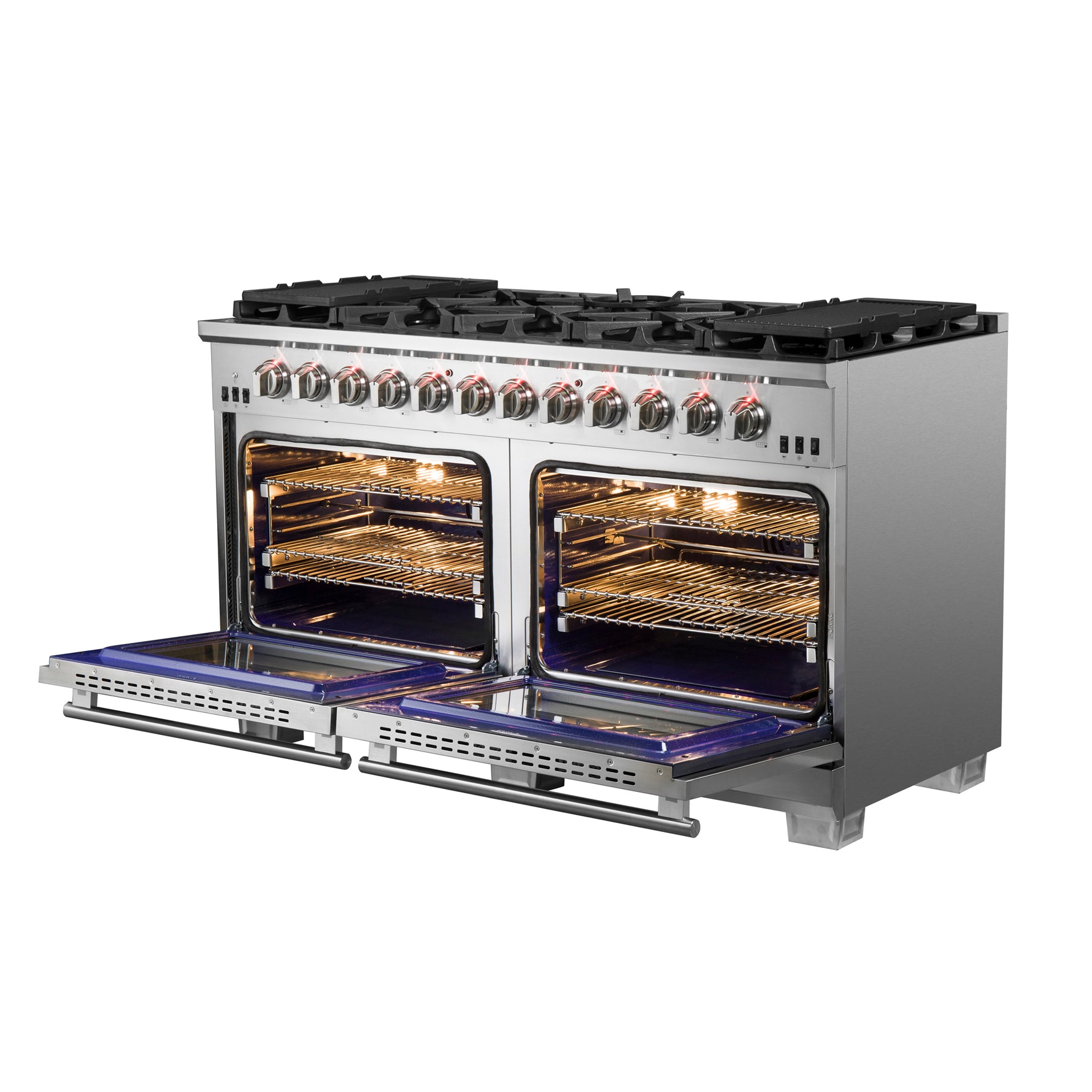 Forno Capriasca 60-Inch Freestanding Gas Range, 10 Burners, True Convection Oven - BonPrix Électroménagers