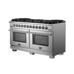 Forno Capriasca 60-Inch Freestanding Gas Range, 10 Burners, True Convection Oven - BonPrix Électroménagers