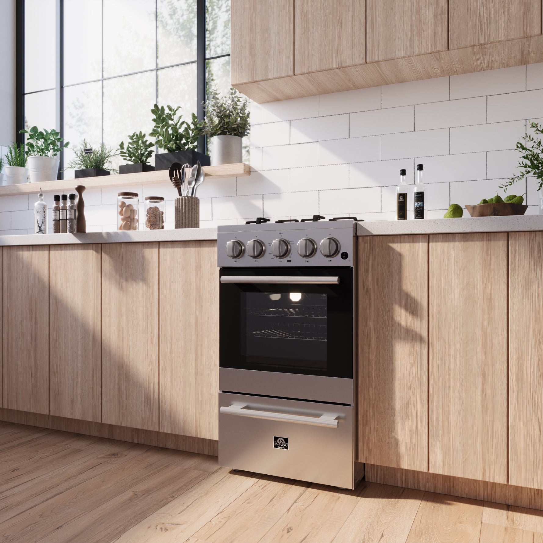 Forno Lamazze 20-Inch Freestanding Gas Range, Compact Design, Energy Efficient - BonPrix Électroménagers
