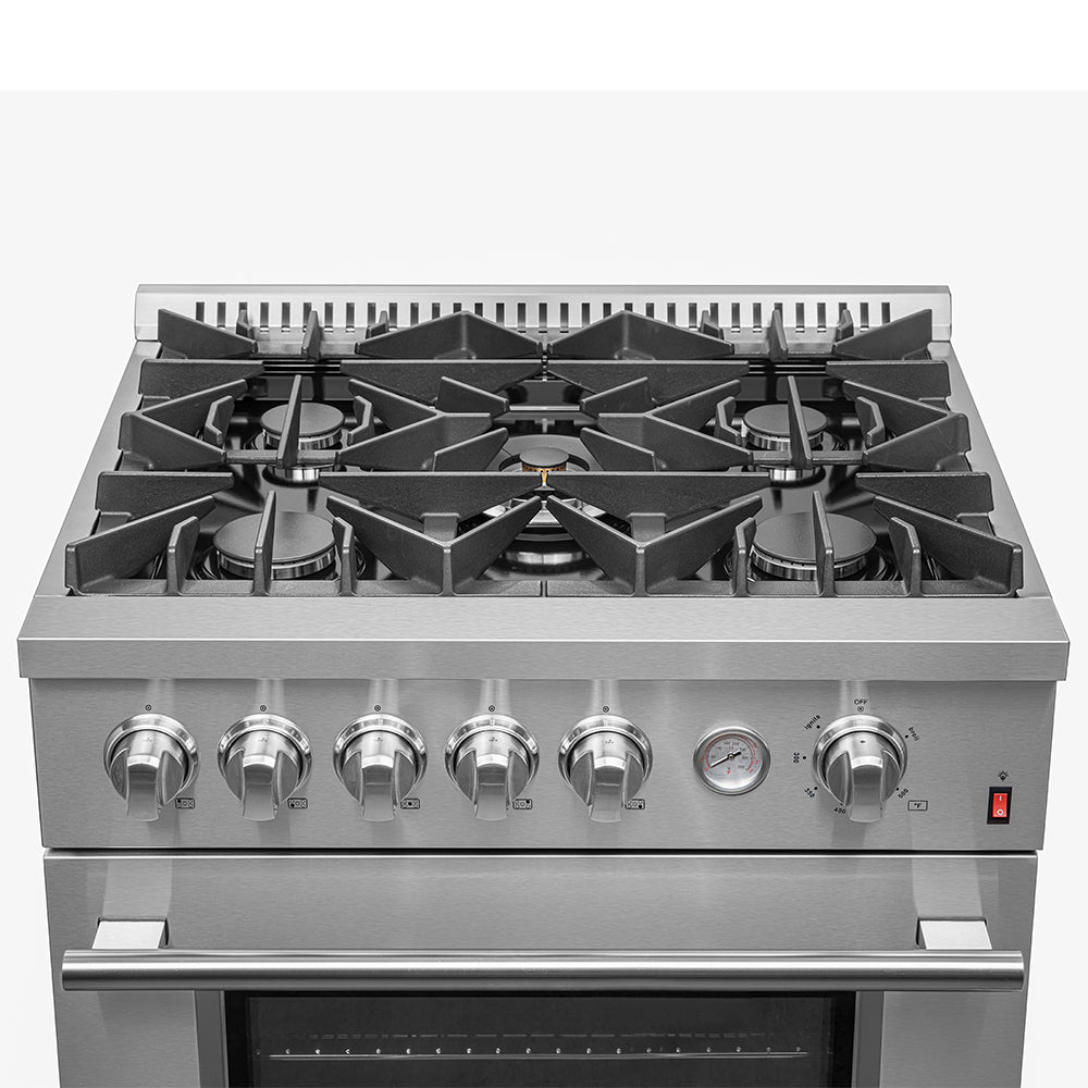 FORNO Premium 3-Piece Kitchen Bundle - 30" Gas Range, Bottom Freezer Refrigerator, Built-In Dishwasher, Stainless Steel - FBDL-012-01CAUS - BonPrix Électroménagers