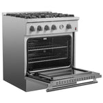 FORNO Premium 2-Piece Kitchen Bundle -Marco 30-inch Gas Range Stainless Steel, Forno Salerno 36" Side by Side Stainless Steel Refrigerator 20 cu.ft - FBDL-021-03CAUS - BonPrix Électroménagers