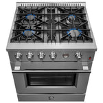 FORNO Premium 2-Piece Kitchen Bundle -Marco 30-inch Gas Range Stainless Steel, Forno Salerno 36" Side by Side Stainless Steel Refrigerator 20 cu.ft - FBDL-021-03CAUS - BonPrix Électroménagers