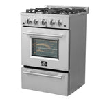 Forno Breno 24-Inch Freestanding Gas Range, Plug Included, Energy Efficient - BonPrix Électroménagers