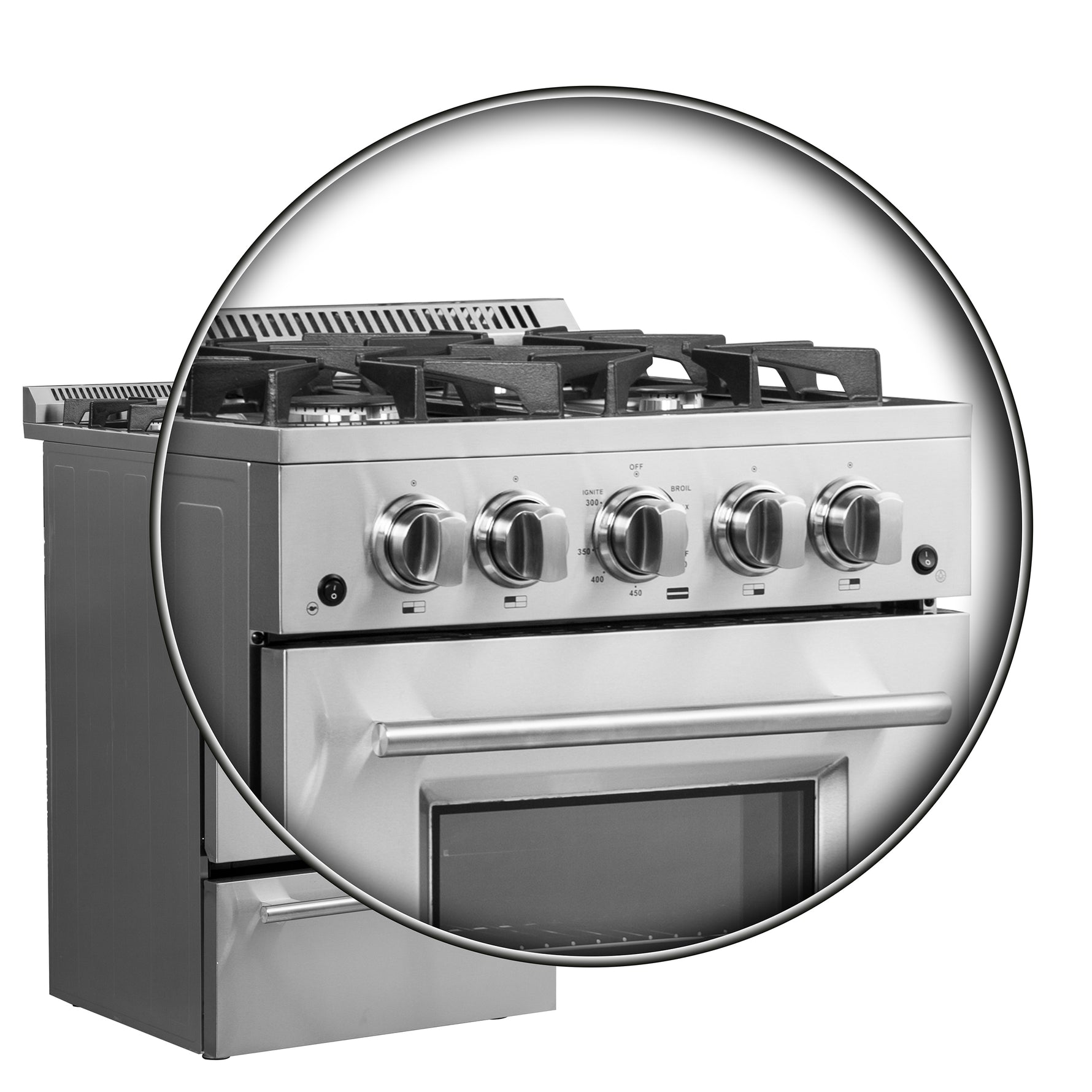 Forno Breno 24-Inch Freestanding Gas Range, Plug Included, Energy Efficient - BonPrix Électroménagers