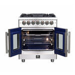 Forno Massimo 30-Inch Freestanding French Door Dual Fuel Range, 4 Burners, True Convection Oven - BonPrix Électroménagers