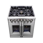 Forno Massimo 30-Inch Freestanding French Door Dual Fuel Range, 4 Burners, True Convection Oven - BonPrix Électroménagers