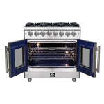 Forno Massimo 36-Inch Freestanding French Door Dual Fuel Range, 6 Burners, True Convection Oven - BonPrix Électroménagers