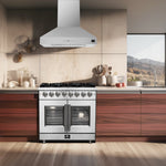 Forno Massimo 36-Inch Freestanding French Door Dual Fuel Range, 6 Burners, True Convection Oven - BonPrix Électroménagers