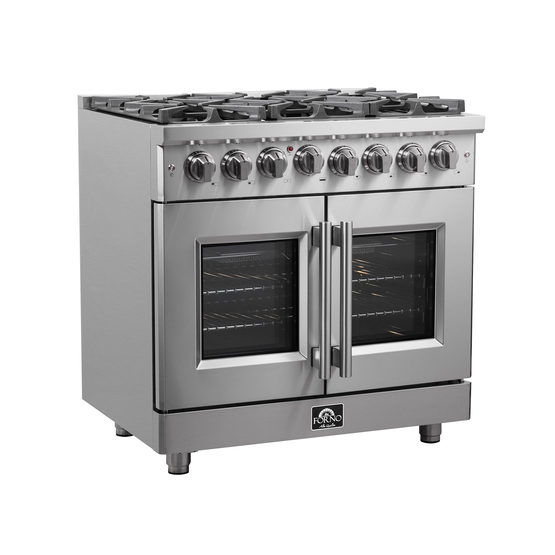 Forno Massimo 36-Inch Freestanding French Door Dual Fuel Range, 6 Burners, True Convection Oven - BonPrix Électroménagers