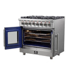 Forno Massimo 36-Inch Freestanding French Door Dual Fuel Range, 6 Burners, True Convection Oven - BonPrix Électroménagers
