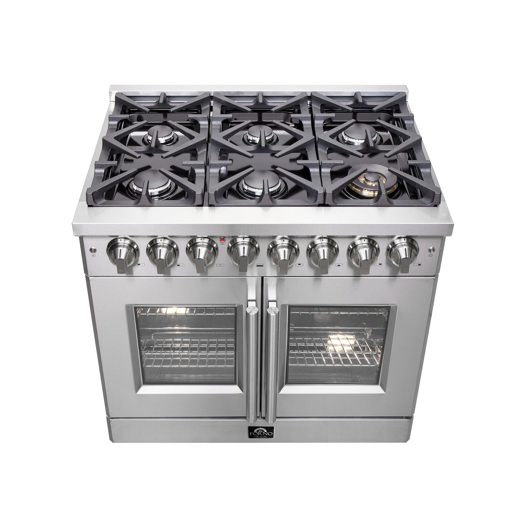Forno Massimo 36-Inch Freestanding French Door Dual Fuel Range, 6 Burners, True Convection Oven - BonPrix Électroménagers