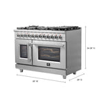 Forno Massimo 48-Inch Freestanding French Door Dual Fuel Range, 8 Burners, True Convection Oven - BonPrix Électroménagers