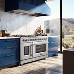 Forno Massimo 48-Inch Freestanding French Door Dual Fuel Range, 8 Burners, True Convection Oven - BonPrix Électroménagers